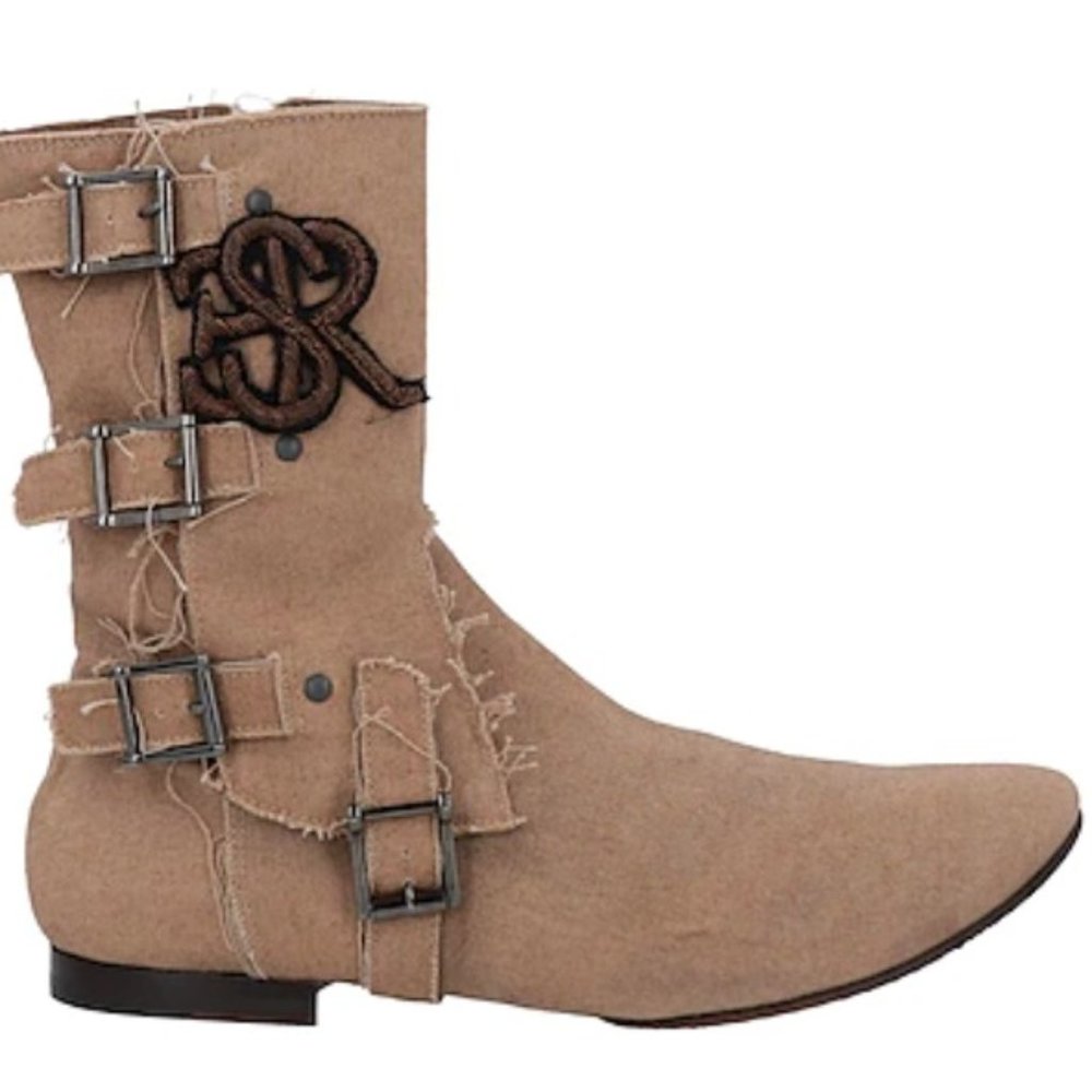 ERMANNO SCERVINO New Luxury Cowboy Buckle Boots US Size 9 Beige Made in Italy